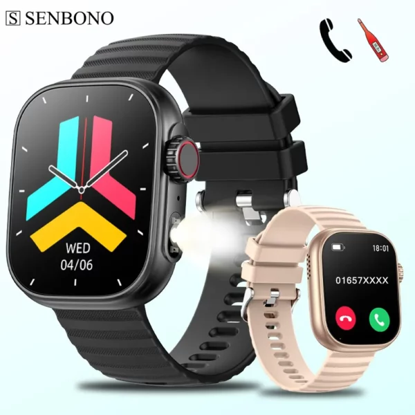 GENBONO-Montre intelligente avec lampe de poche LED