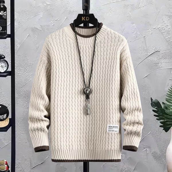 Pull en laine à rayures pour hommes – Image 2