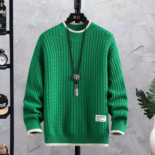 Pull en laine à rayures pour hommes – Image 3