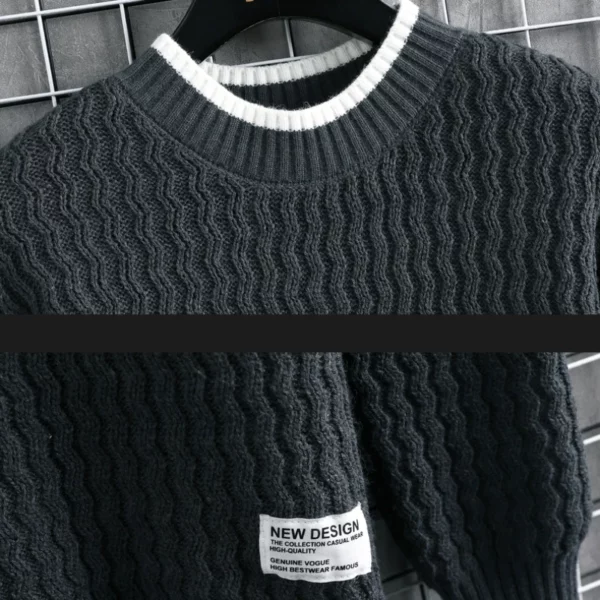 Pull en laine à rayures pour hommes – Image 5