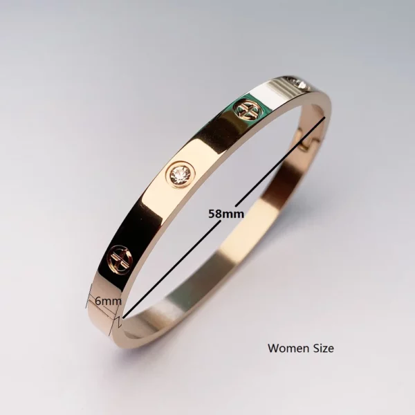 Gold Zircon Cross Nut Nail Bracelet - Image 13