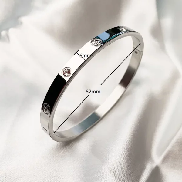 Gold Zircon Cross Nut Nail Bracelet - Image 10