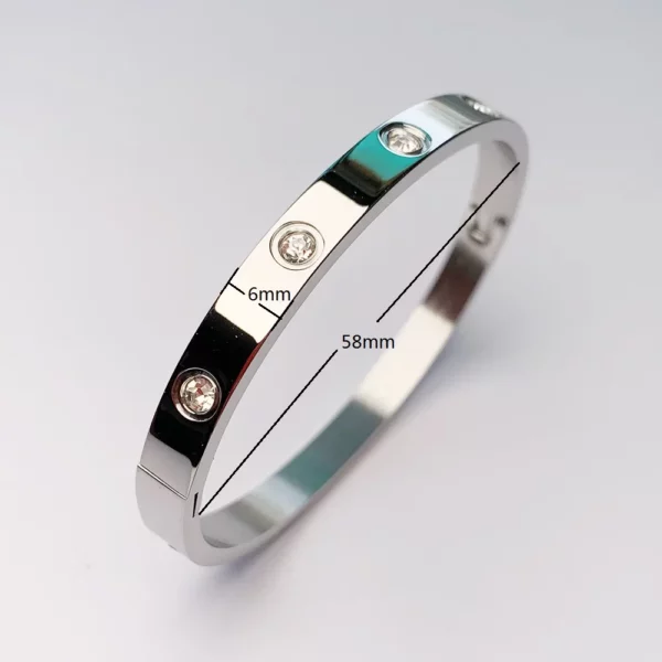 Gold Zircon Cross Nut Nail Bracelet - Image 9