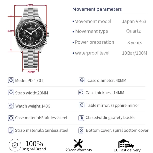 Montre de Luxe à Quartz pour Homme – Image 6