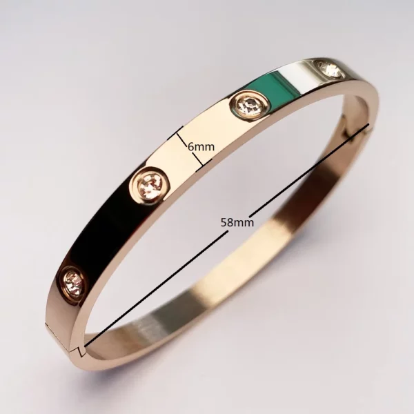 Gold Zircon Cross Nut Nail Bracelet - Image 14