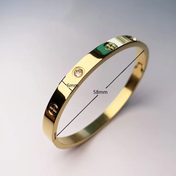 Gold Zircon Cross Nut Nail Bracelet - Image 11