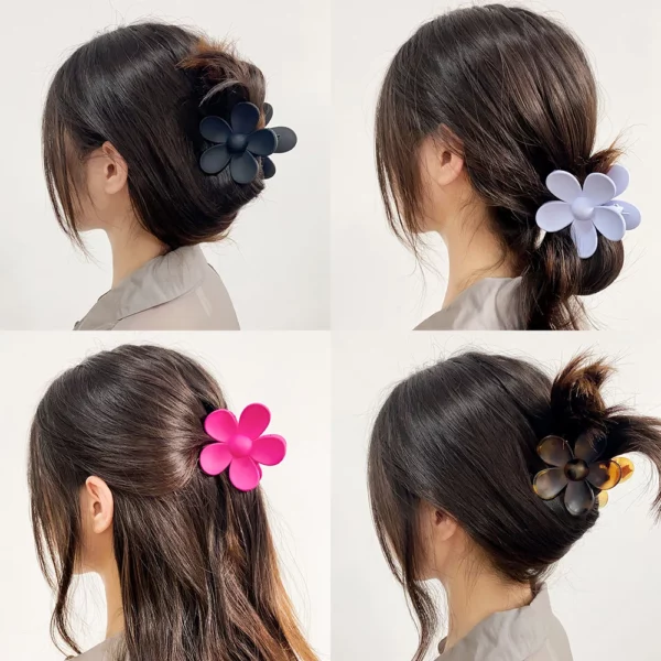 Korea Flower Hair Claw Clip – Image 3