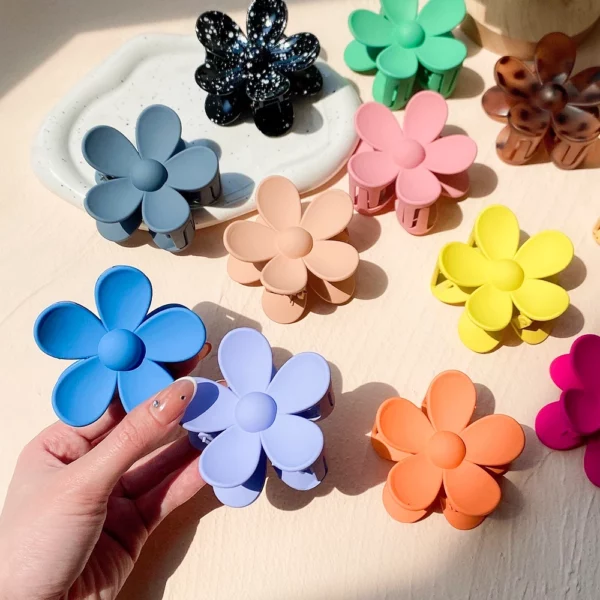 Korea Flower Hair Claw Clip – Image 4
