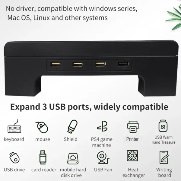 Monitor Stand Riser with USB Hub – Image 6