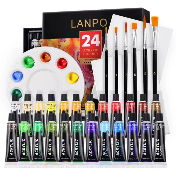 12/24 couleurs en tubes de 12 ml pour peinture.