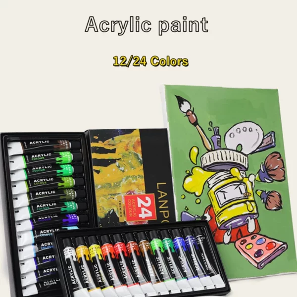 12/24 couleurs en tubes de 12 ml pour peinture. – Image 5