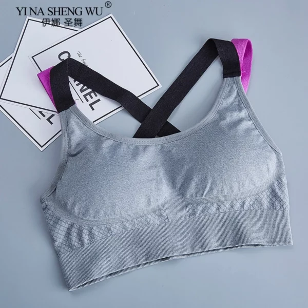 Soutien-gorge de sport respirant, dos croisé. – Image 3