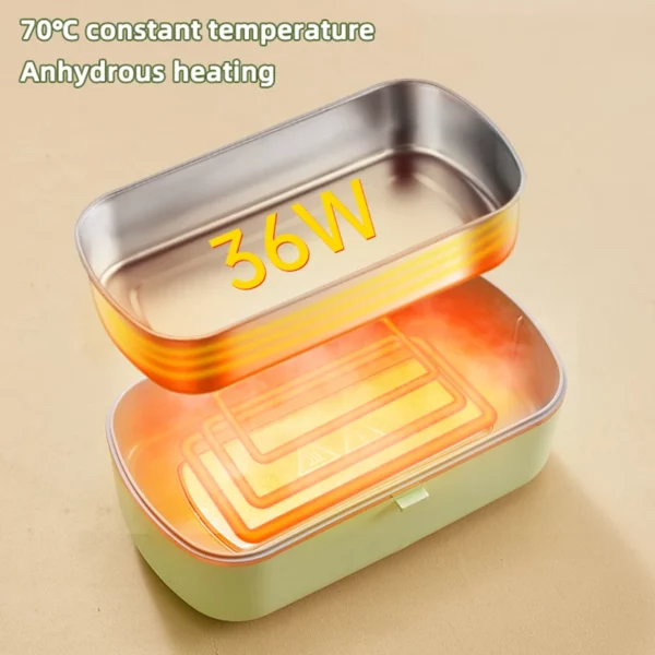 Boîte à lunch électrique 900 ml en inox, chauffe sans eau à 70°C pour bureau/école. – Image 4