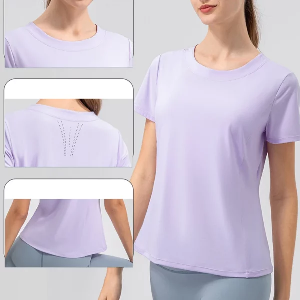 Women's Breathable Loose Sports T-Shirt, Short Sleeve, Quick-Dry for Yoga & Running. – Image 5