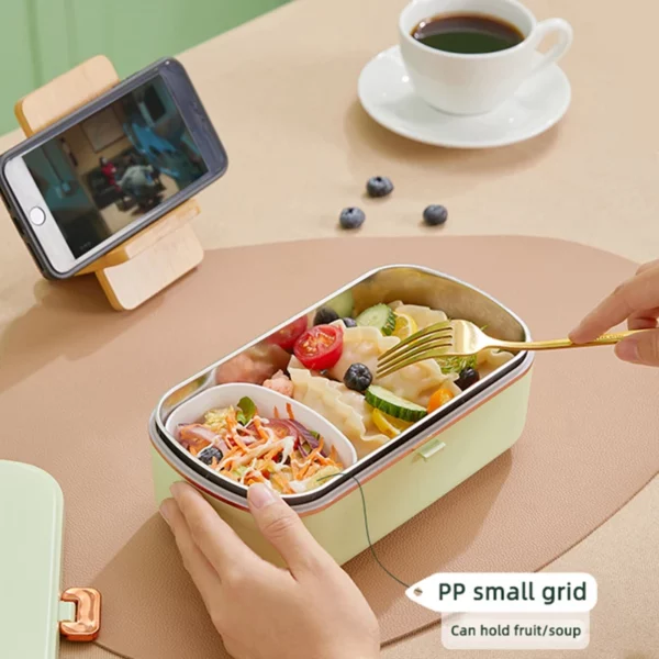 Boîte à lunch électrique 900 ml en inox, chauffe sans eau à 70°C pour bureau/école. – Image 3