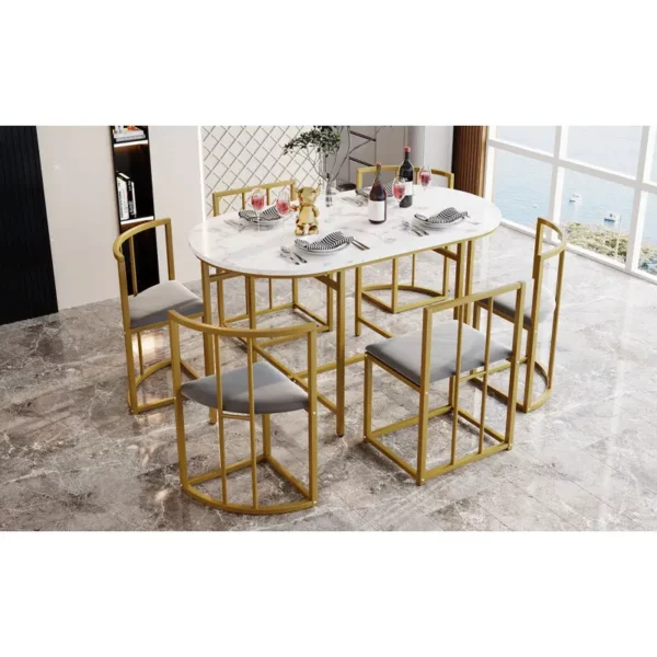 Six-chair dining table set - Image 2
