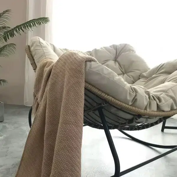 X&D Human Bird Nest Rattan Weaving Rocking Chair – Image 4