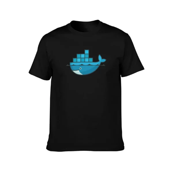 T-shirt oversized bleu graphique Docker. – Image 2