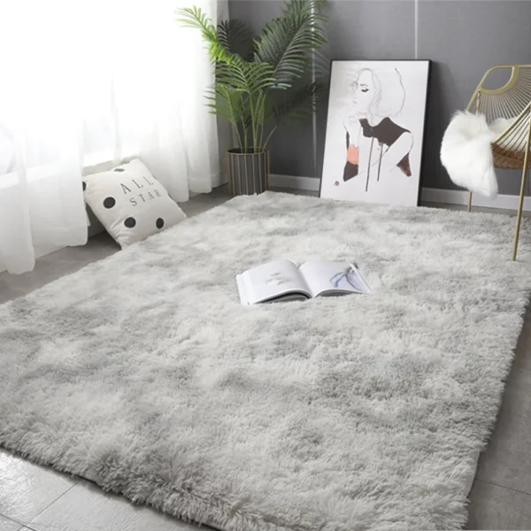 Gray Plush Carpet for Living Room