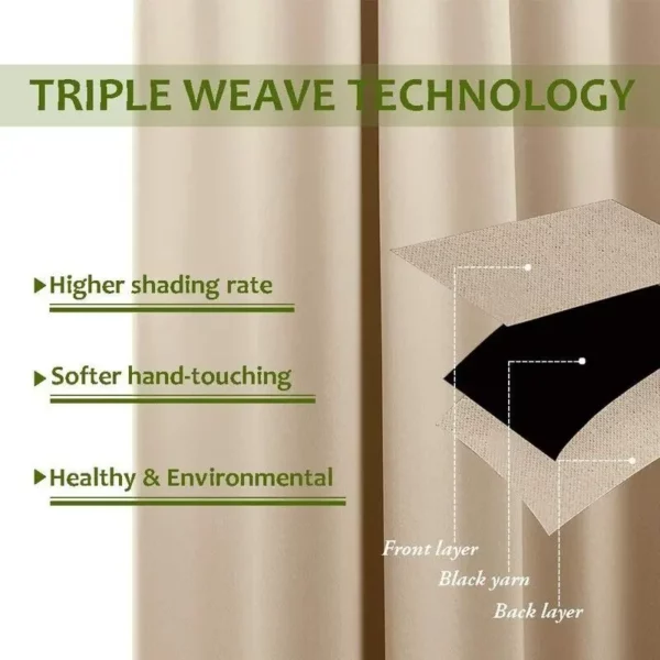 Solid Color Blackout Curtains – Image 3