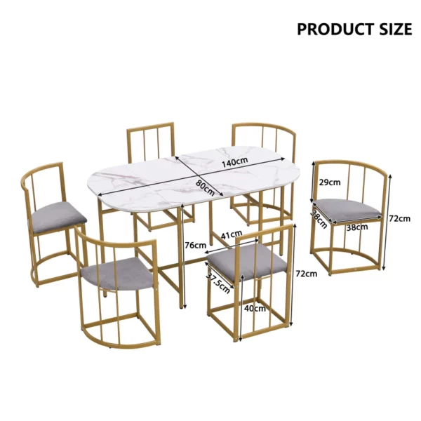 Six-chair dining table set - Image 5