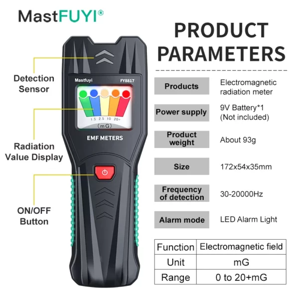 MASTFUYI FY8817 EMF Meter – Image 2
