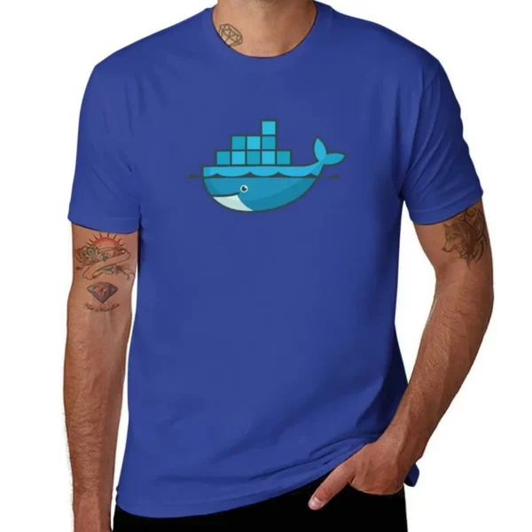 T-shirt oversized bleu graphique Docker. – Image 11