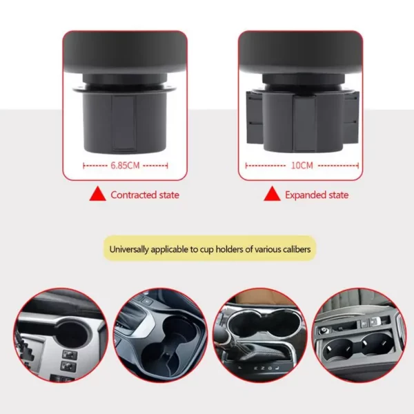 Adaptateur de Porte-Gobelet 2 en 1 pour Voiture – Image 4