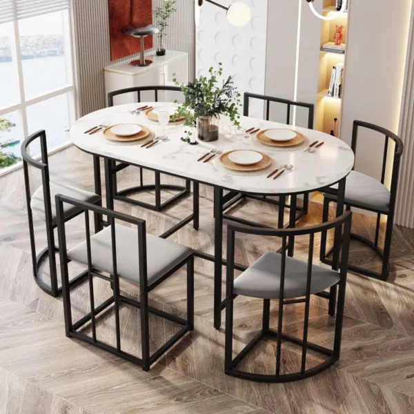 Six-chair dining table set - Image 7