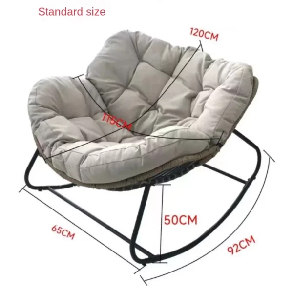 X&D Human Bird Nest Rattan Weaving Rocking Chair – Image 5