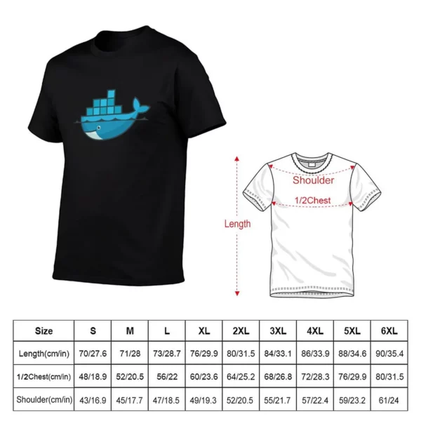 T-shirt oversized bleu graphique Docker. – Image 5