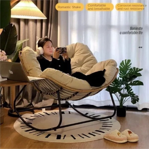 X&D Human Bird Nest Rattan Weaving Rocking Chair – Image 6